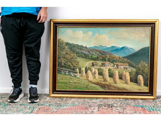 Sverre Hamnnes (Norwegian, A. 1950's) Oil On Canvas, Pastoral Landscape