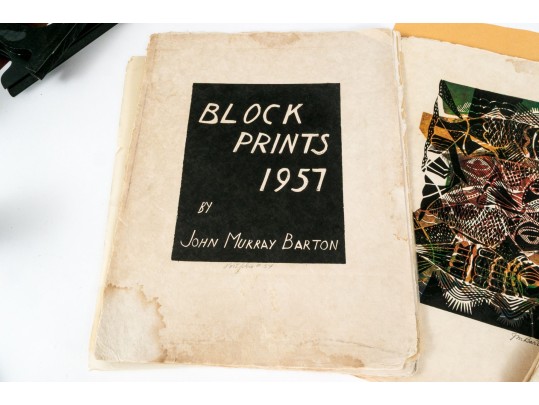 John Murray Barton (American [NY], 1921-2000) Folio Of Signed Ltd Ed Block Prints
