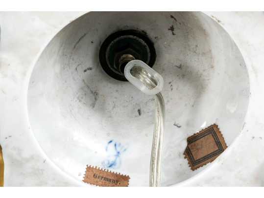 German Porcelain Candlestick Mounted As A Table Lamp