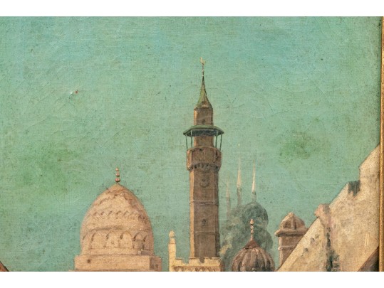 Signed Antique Orientalist Oil On Canvas