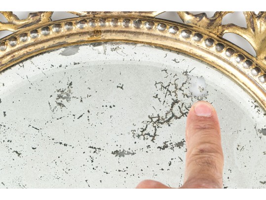 Antique Gilt Bronze Framed Oval Mirror