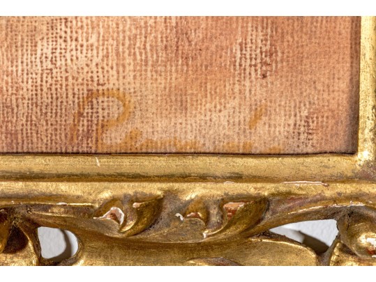 Signed Painting On Board, Portrait Bust Of A Child