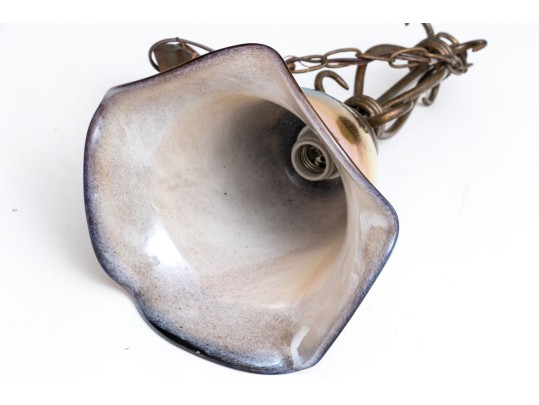 Todd Phillips (American [NC], 20th C.) Hand-Blown Glass Pendant Light, Signed And Dated