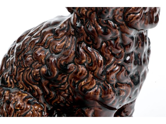 Antique Rockingham/Bennington Glazed Ceramic Spaniel