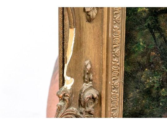 Antique Oil On Canvas, Manzoni In The Manner Of Diaz