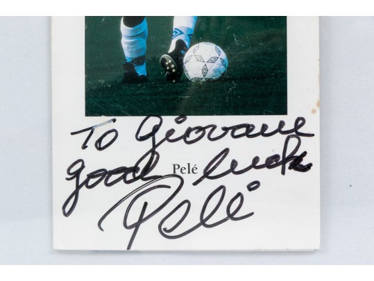 Autographed Photograph Of Brazilian Soccer Player Pelé