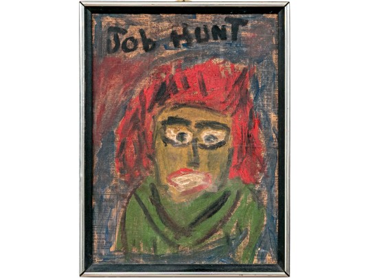 Paint On Newspaper Mounted To Board, 