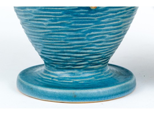 Two Roseville Moulded And Glazed Ceramic Vase