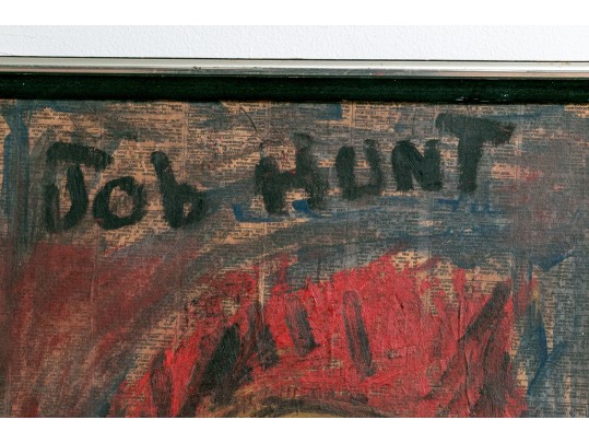 Paint On Newspaper Mounted To Board, 