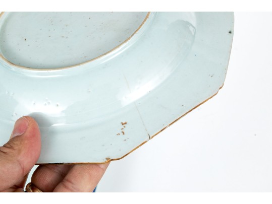 Four Chinese Export Blue And White Porcelain Bowls And Plates