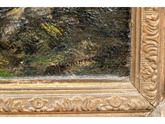 Antique Oil On Canvas, Manzoni In The Manner Of Diaz