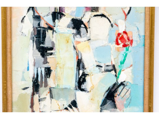 Signed Oil On Canvas, Cubist Portrait Of A Woman, 1959