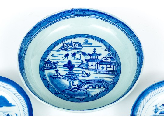 Collection Of Four Chinese Export Canton Pattern Porcelain Dishes