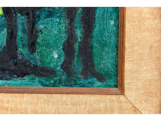 Signed Rikke Oil On Board, Abstract Forest