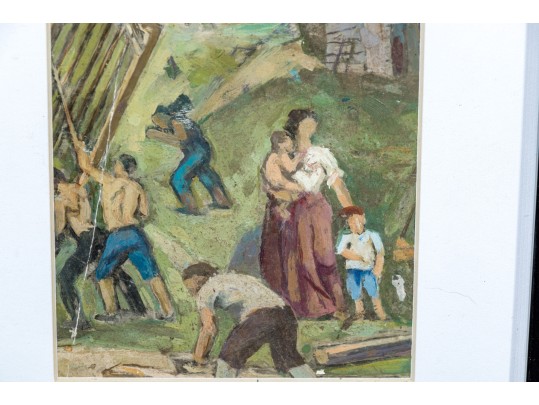 George Davidson (Polish-American, 1889-1965) Painting On Paper, Buildings In The Mountain