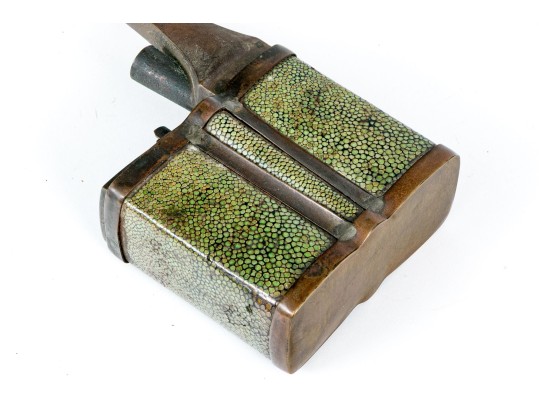 Antique Brass And Shagreen Opium Pipe