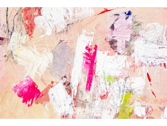 Mid-century Modern Mixed Media On Canvas, Signed