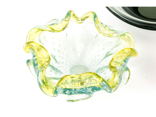 Danish And Italian Murano Glass Bowls