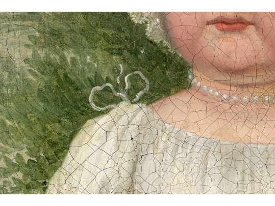 19th C. Oil On Canvas Painting, Portrait Of A Child, Silvie A. I. Delgambe