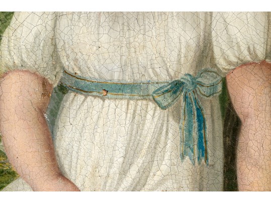 19th C. Oil On Canvas Painting, Portrait Of A Child, Silvie A. I. Delgambe