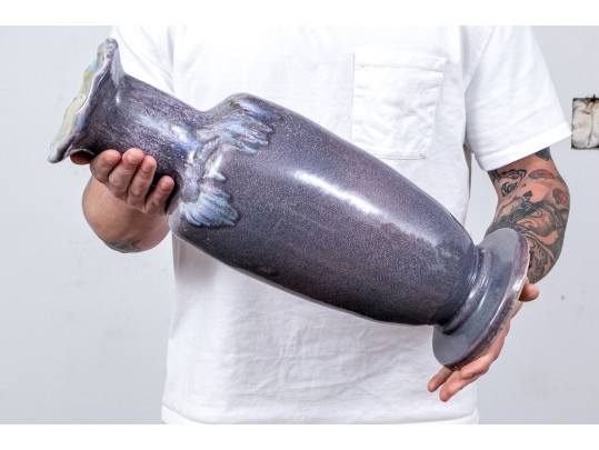 Fabulous Purple Glazed Studio Pottery Vase