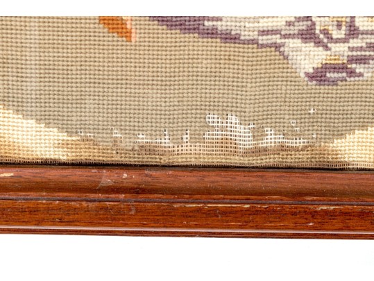 Framed Needlepoint Genre Scene