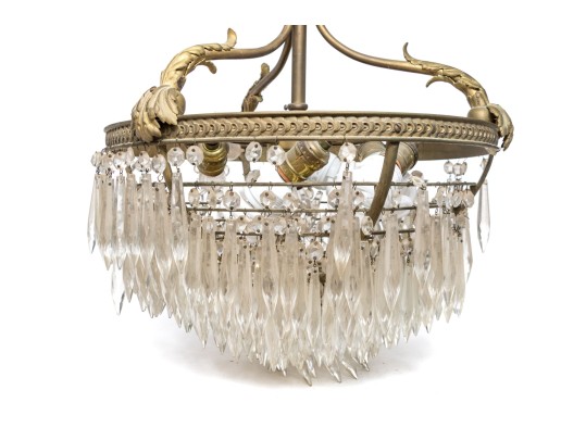 Antique French Chandelier With Prisms