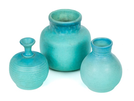 Collection Of Three Van Briggle Ceramic Glazed Vases