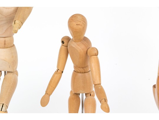 Collection Of Six Carved Articulated Mannequins With A Hand Form