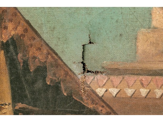 Signed Antique Orientalist Oil On Canvas