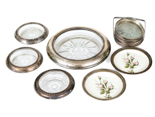 Sterling Mounted Coaster Lot