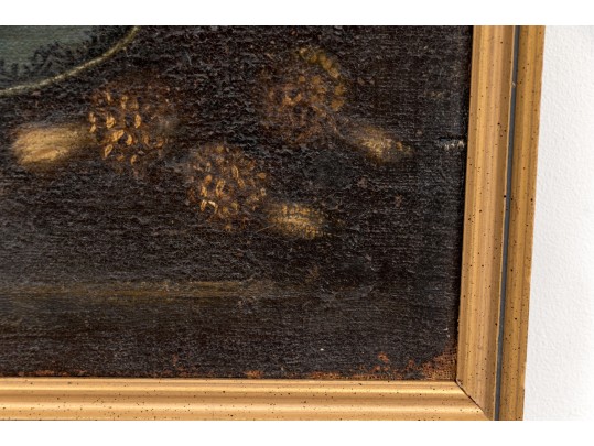 Antique Oil On Canvas, Still Life With Fruit