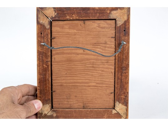 Diminutive Antique Oil On Panel, Landscape With Waterway