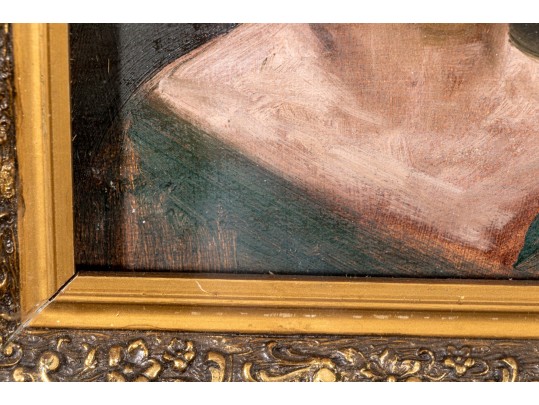 Oil On Board, Portrait Bust Of A Woman