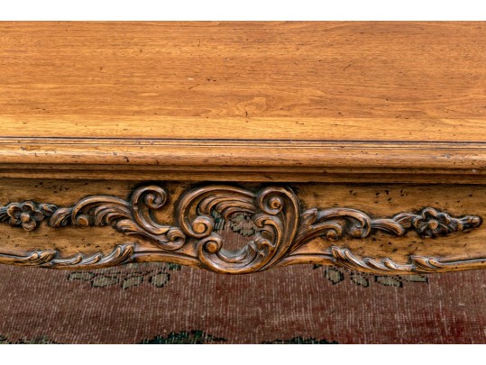 Quality Carved Walnut Louis XV Style Extension Table, Possibly By Auffray