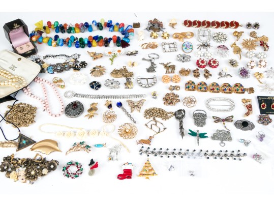 Large Collection Vintage Costume Jewelry