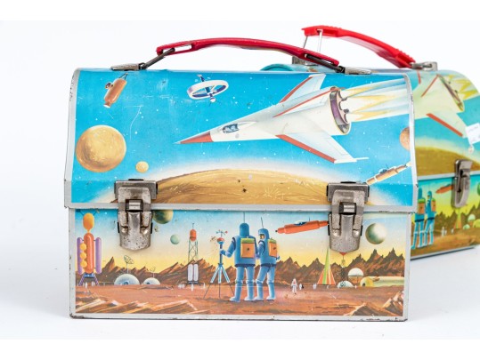 Two Vintage Lunch Boxes And Thermos