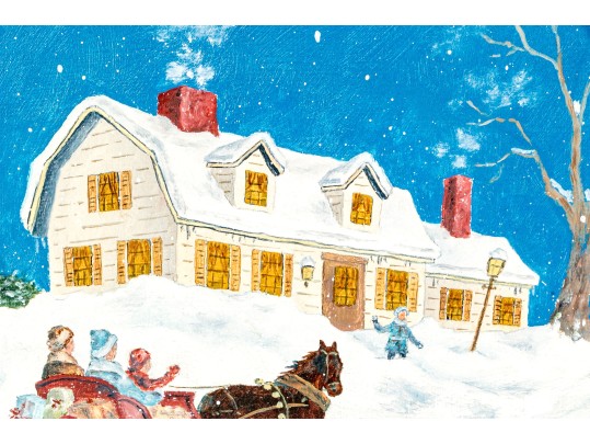 Bernice Elizabeth Barriere (American [CT], 1933-2013) Oil On Board, Winter Scene, 1990