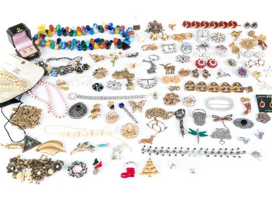 Large Collection Vintage Costume Jewelry