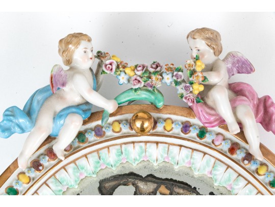 Pair Of German Porcelain Framed Mirrors