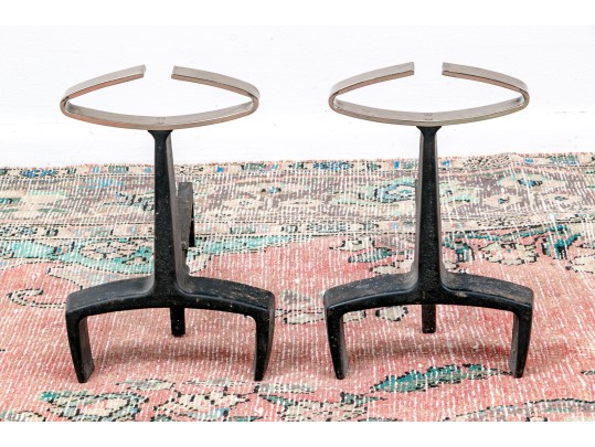 Pair Of Bennett Iron And Steel Andirons