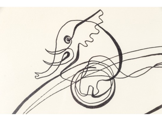 Signed Ltd Ed Lithograph, Man With Tiny Elephant, 1976