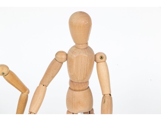 Collection Of Four Articulated Carved Wood Models