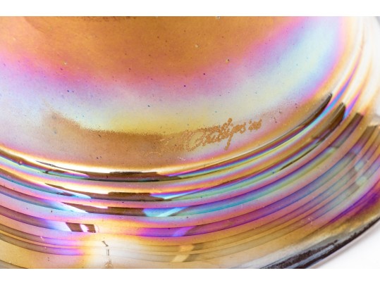 Todd Phillips (American [NC], 20th C.) Hand-Blown Glass Pendant Light, Signed And Dated