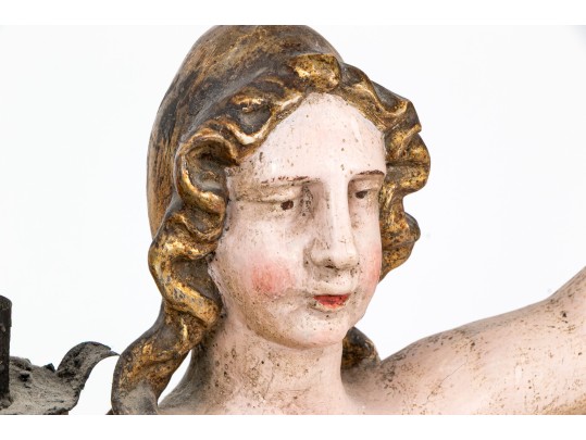 Pair Of Antique Italian Angel Candlesticks