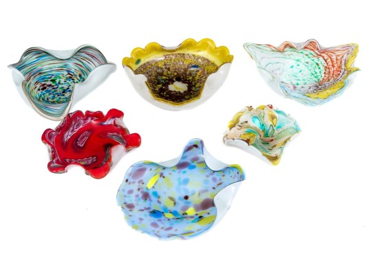 Six Pieces Of Mid-Century Murano Glass