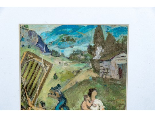 George Davidson (Polish-American, 1889-1965) Painting On Paper, Buildings In The Mountain