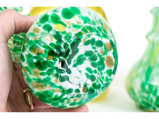 Lot Of Five Glass And Silver Plate Mounted Decanters