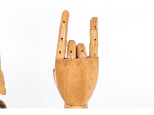 Collection Of Six Carved Articulated Mannequins With A Hand Form
