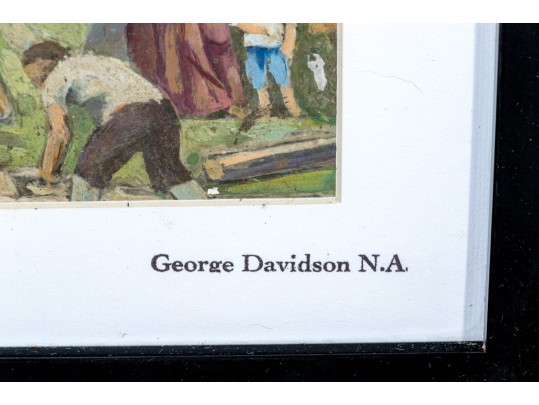 George Davidson (Polish-American, 1889-1965) Painting On Paper, Buildings In The Mountain